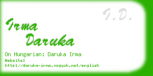 irma daruka business card